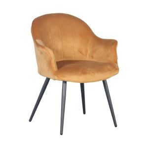 Кресло текстил цвят горчица размери 65x65x83 см