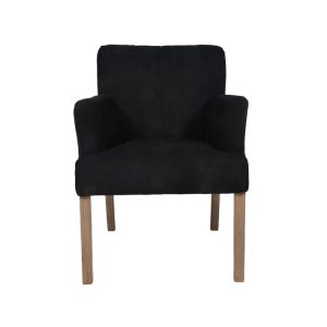 Кресло черен цвят с крака в цвят сонома размери 70x77x90 см