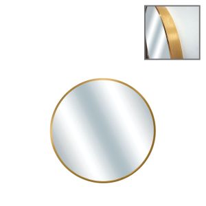 Кръгло стенно огледало с златна алуминиева рамка - диаметър φ40x4 см