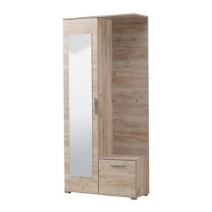 Мебел за коридор Sebino с огледало в цвят сив дъб, 90.535199 см