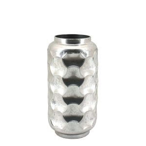Метална ваза сребърна - φ19.5x38см