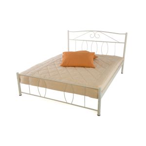 Метално легло Blanc в бежов цвят, 150x200 см