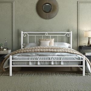 Метално легло Valery в бял цвят, 100x210x99 см (90x200 см)