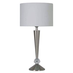 Нощна лампа бяло/сребърно - 30.5x60см