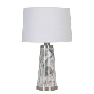 Нощна лампа бяло/сребърно мрамор 30.5x49.5см