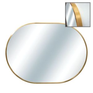Овално стенно огледало със златиста алуминиева рамка - 60x80x4