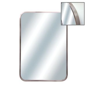 Правоъгълно стенно огледало с розово/сребърна алуминиева рамка - 50x70x4 см