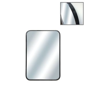 Правоъгълно стенно огледало с черна алуминиева рамка - 30x40x4 см