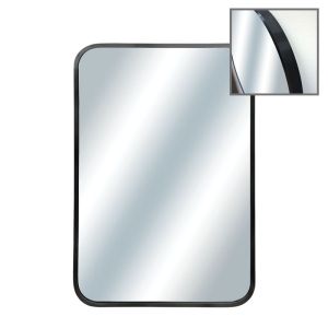 Правоъгълно стенно огледало с черна алуминиева рамка - 50x70x4 см