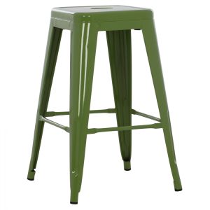 Средно висок метален бар стол HM8573.13 MELITA зелен