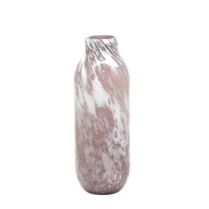 Стъклена ваза цвят сьомга диаметър φ12x33 см