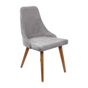 Трапезен стол Lux сив текстил със златисти крака, 47x44x90 см