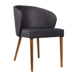 Трапезен стол Lux сив текстил със златисти крака, 57x54x81 см