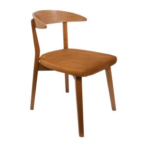 Трапезен стол Lux цвят горчица със златисти крака 49x54x78 см