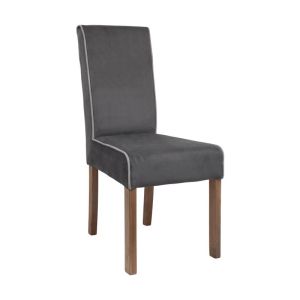 Трапезен стол тъмносив със сива ивица 47x60x100 см