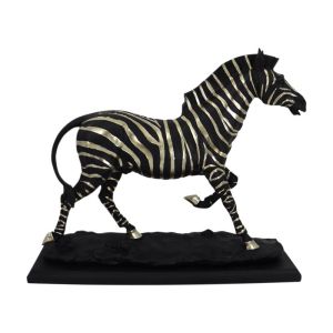 Фигурка зебра черно-златист цвят 31.2x10x25.8см