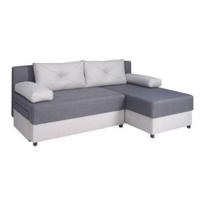 Ъглов диван Romeo с текстилна сива дамаска 202x137x88cm