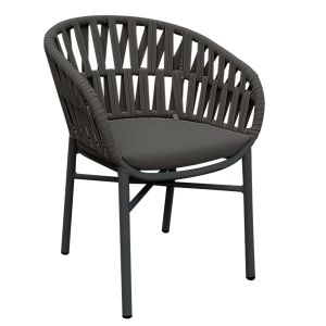 Градински алуминиев стол тъмно сив с въжета 58x57x78Η cm. HM5857.01