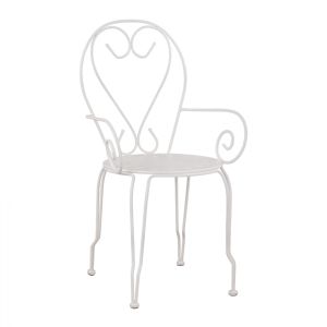 Градински метален стол Amore бял HM5008.12 49x48x90 cm
