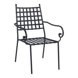 Градински метален стол HM5171.11 черен цвят 57x60x92 cm