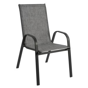 Градински метален стол Leon сив със сива текстилна седалка HM5000.01 55x72x91cm