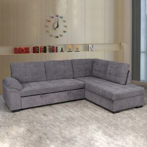 Разтегателен диван Jade дамаска в тъмно сив цвят HM3144.02R 252x159x84h cm