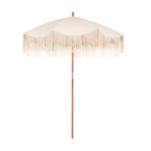 BOHO COTTON UMBRELLA WITH HANDWAVE FRINGES D180 X 245H