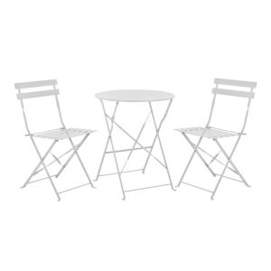 Set Dining Table 3 pieces White HM5527.02 With Table D60x72cm