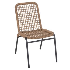 Алуминиев стол CHAIR SPANO черни крака - бежов 46x59x80Hсм HM6047