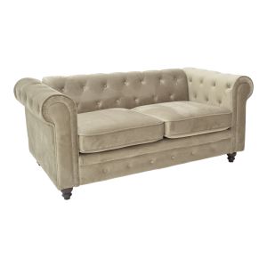 Двуместен диван Chesterfield Incredible бежово кадифе 160x84x67см