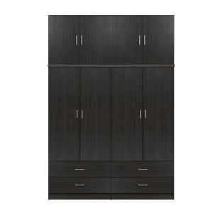 Комплект 2 броя гардероб 4 врати с таван Zebrano 160x42x241 см HM11352.01