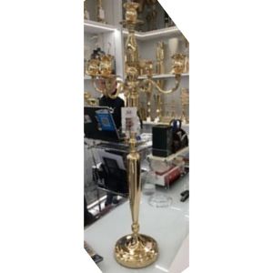 DECO GOLD АЛУМИНИЕВ СВЕЩНИК 5 РАМЕНА 36Х90cm