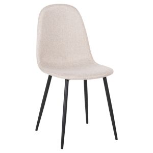 Стол LEONARDO HM00100.27 BEIGE FABRIC &amp; BLACK METAL LEGS 42x49,5x89Hcm.