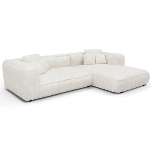 ЪГЛОВ ДИВАН (ДЕСЕН) 3 МЕСТА GRACE HM3280.02R БЯЛ ДАМАСКА 252x105-160x70-90Hcm.