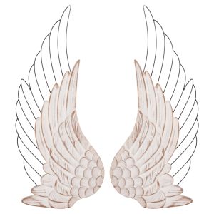 СТЕННА ДЕКОРАЦИЯ WINGS HM4223 МЕТАЛ/MDF 39X1,5X92HCM