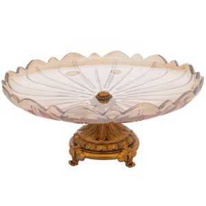 СТЪКЛЕНО ПЛАТО ЗА МЕД С МЕТАЛНА ОСНОВА 31X16 СМ