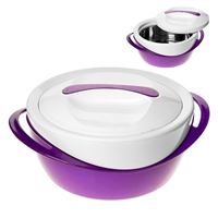 Plastic/inox vacuum flask for food purple 1lt