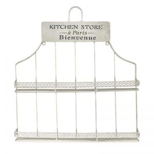 METAL WALL SHELF 'KITCHEN' IN WHITE COLOR 42X7X46