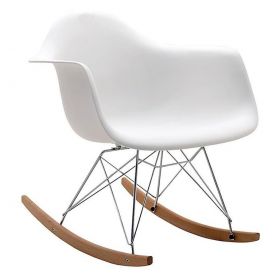 PLASTIC ROCKING CHAIR IN WHITE COLOR 56X53X70
