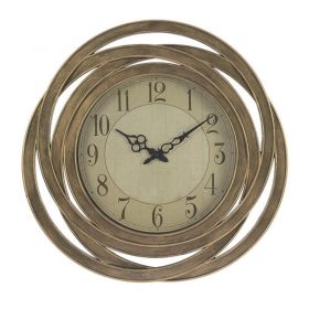 PLASTIC WALL CLOCK IN ANTIQUE GOLD COLOR