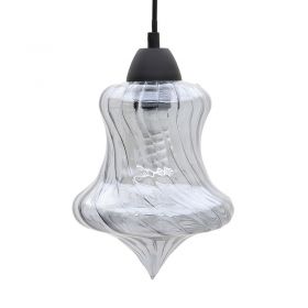 METAL/GLASS CEILING LAMP IN BLACK COLOR 18X18X20