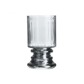 GLASS CANDLE HOLDER IN SILVER COLOR 10X10X18