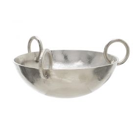 NICKEL PLATED ALUMINIUM BOWL IN SILVER COLOR 25X25X16