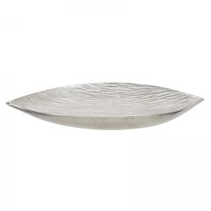 NICKEL PLATED ALUMINIUM PLATE 'LEAF' IN SILVER COLOR 44X25X5