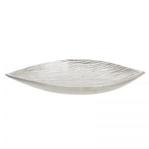 NICKEL PLATED ALUMINIUM PLATE 'LEAF' IN SILVER COLOR 30X17X4