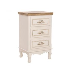 WOODEN COMMODE IN WHITE-BEIGE COLOR 41X33X68