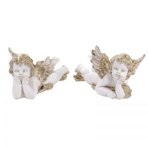 Фигури ангел в бяло и златно к-т 2 броя