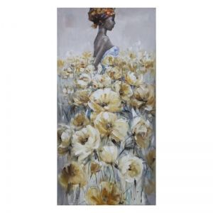 Картина принт женска фигура с цветя
