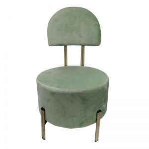 Стол зелен плюшен със златна метална рамка