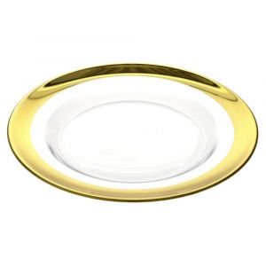 CLEAR GLASS WITH GOLD RIM D27CM
